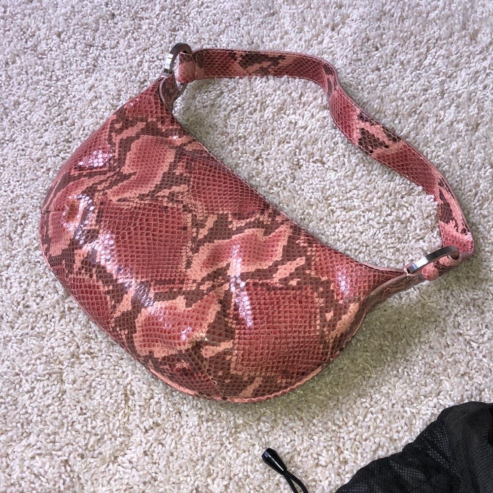 Donald J Pliner pink snakeskin bag